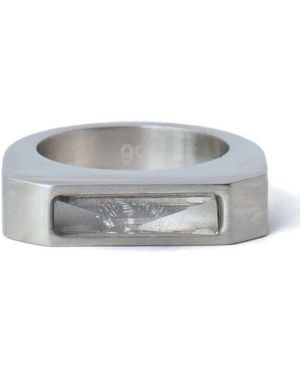 Rick Owens Brushed Rectangular Ring - Grey