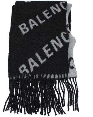 Balenciaga Männer 's Wollschals schwarz/grau