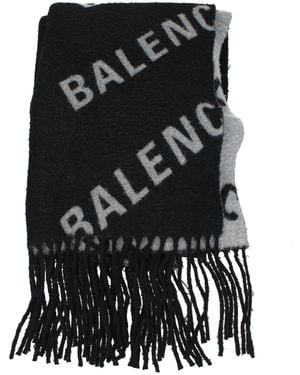 Balenciaga Männer 's Wollschals schwarz/grau