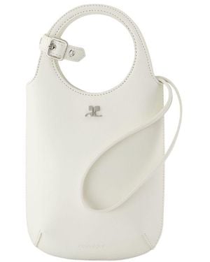 Courreges Slim Holy Purse Leather White - Blanco