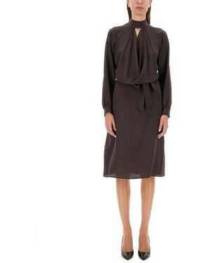 Kiton Silk Dress It - Black