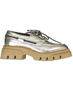 Brunello Cucinelli Leather Loafers - Metallic