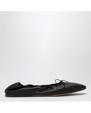 The Row Charcoal Leather Awar Ballerinas in Black | Lyst