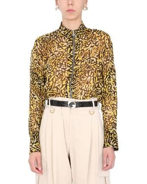 Givenchy Long Animal Print Shirt For - Natural