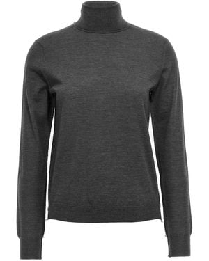 Maison Margiela 'stitching' Wool Turtleneck Trui - Zwart