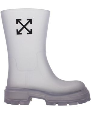 Off-White c/o Virgil Abloh Lug Sole Rain Boot - Gray