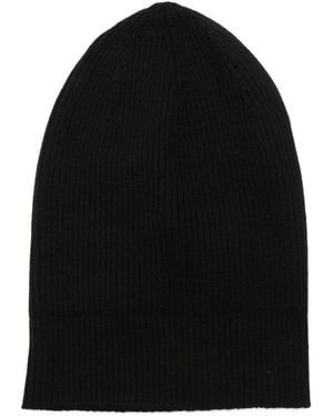 Rick Owens Bonnet En Laine À Design Côtelé - Noir