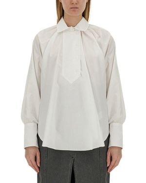 Patou Cotton Blouse Size 38 Fr - White