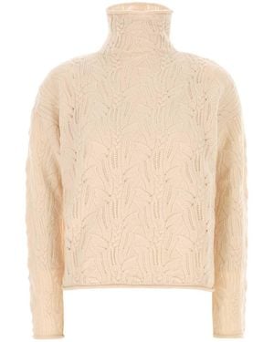 MM STUDIO Light Wool Blend Scacco Sweater - Natural
