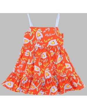 Stella McCartney Soft Fabric Mini Dress For Girls - Red