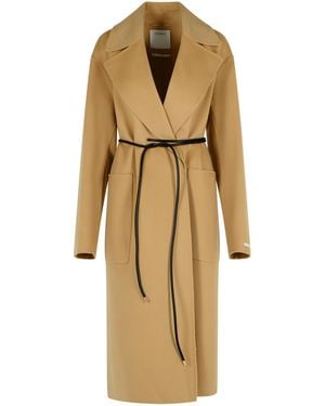 Sportmax Abate 'Camel Virgin Woll Robe Mantel - Natur