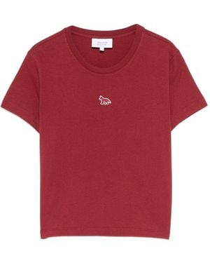 Maison Kitsuné Logo Cotton T-Shirt - Red