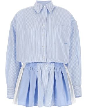 Alexander Wang 'Prestyled Pleated Boxer Romper' Jumpsuit - Blue