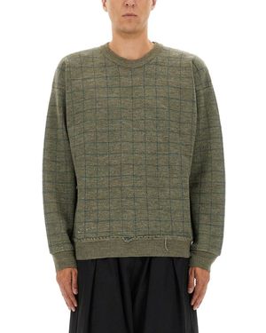Maison Margiela Sweatshirt Met Versleten Effect - Groen