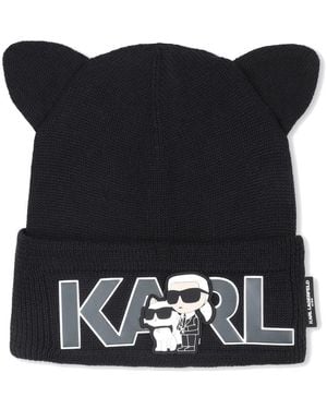 KARL LAGERFELD Hat With Logo - Black