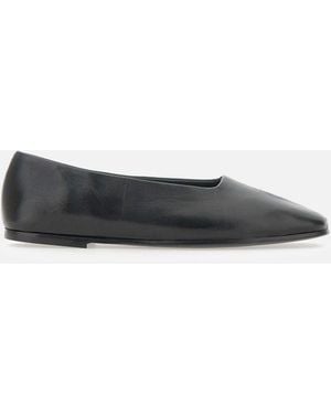 Strategia Kaliko2 Schwarze Leder-Ballerinas - Weiß