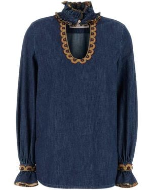 Valentino Garavani Chambray Denim Blouse - Blue