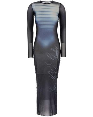 Jean Paul Gaultier Printed Tulle Dress - Blue