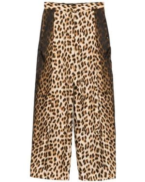Sportmax Spxoblo Animal Print Trousers - Natural