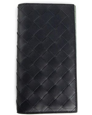 Bottega Veneta Slim Long Intrecciato Brieftasche - Schwarz