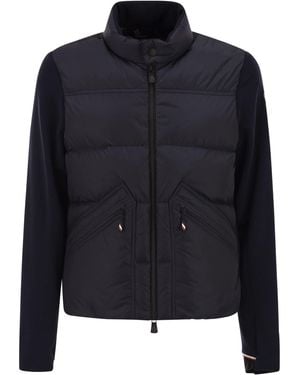 Moncler Wattierte Strickjacke mit Reißverschluss - Schwarz