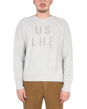 Engineered Garments Relaxed Fit Crewneck Sweatshirt With Logo - White