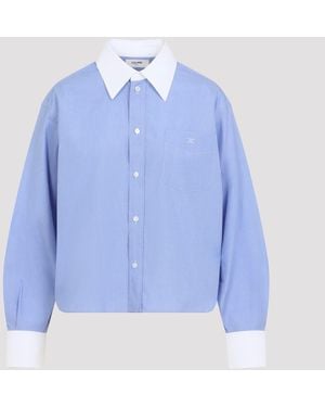 Celine Bijgesneden Overhemd - Blauw