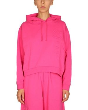 McQ Relaxed Hoodie With Embossed Detailing - Pink