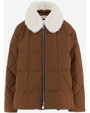 Ienki Ienki Cotton Blend Padded Jacket With Shearling Collar - Brown
