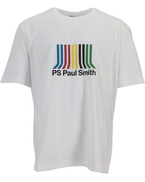 Paul Smith Heren Casual Fit Ss T-shirt Ps Streep - Grijs