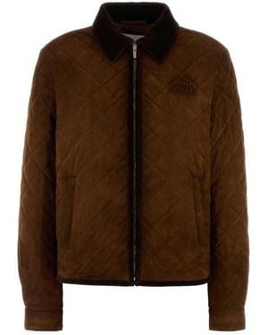 Miu Miu Suede Jacket - Brown