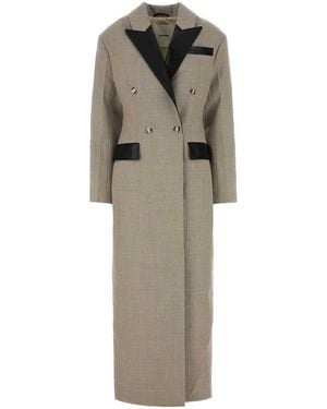 Nanushka Dove Grey Twill Ferris Coat - Multicolour