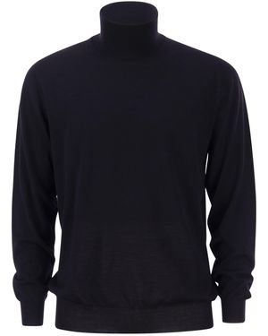 Fedeli Turtleneck Trui In Maagdelijke Wol - Blauw