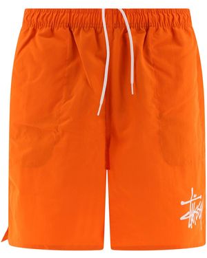 Stussy Short de natation de "grand" Big Basic " - Orange