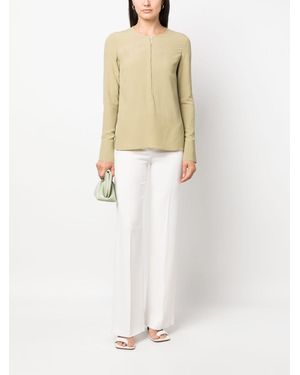 Veronique Leroy Silk Crepe Tunisian Top - White