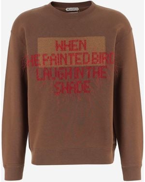 JW Anderson Sweatshirt Embroidered Cotton Sweatshirts - Brown