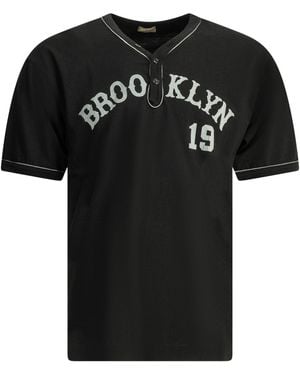 Whitesville "Brooklyn 19' Baseball" Henley-T-Shirt - Schwarz