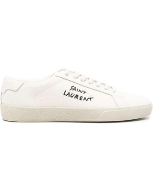 Saint Laurent Court Classic Canvas Trainers - White