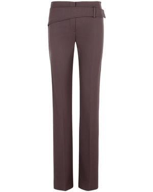 Sportmax 'Banda' Slim Trousers With Asymmetric Belt - Purple