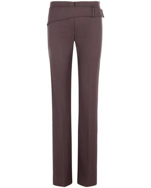 Sportmax 'Banda' Slim Trousers With Asymmetric Belt - Purple