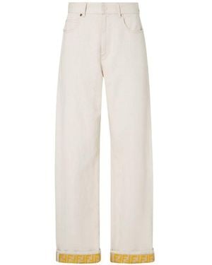 Fendi Straight Leg Jeans - White