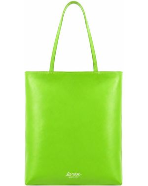 LA ROSE Leather Tote Bag Lime - Green