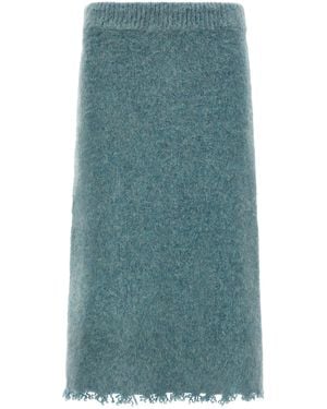 Jil Sander Wool Knit Skirt - Blue