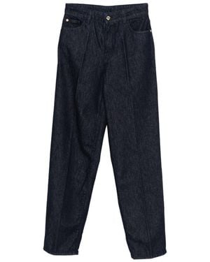 Emporio Armani Jean À Taille Haute Et Pinces - Bleu