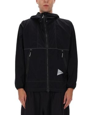 and wander Nylon Sports Jacket - Black