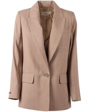 Peserico Striped Blazer - Brown