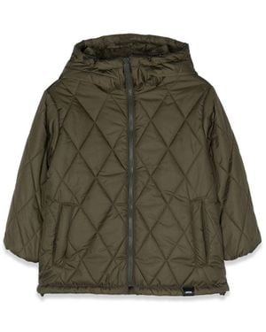 Aspesi Quilted Down Jacket With Hood - Green