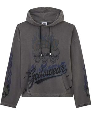 Gcds Printed Hoodie - Grey