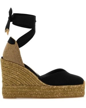 Castañer Canvas Chiara Wedges - Black