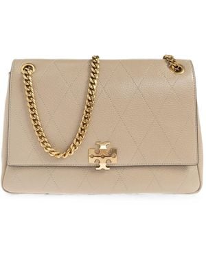 Tory Burch Charlie Quilted Leather Shoulder Bag - Natural
